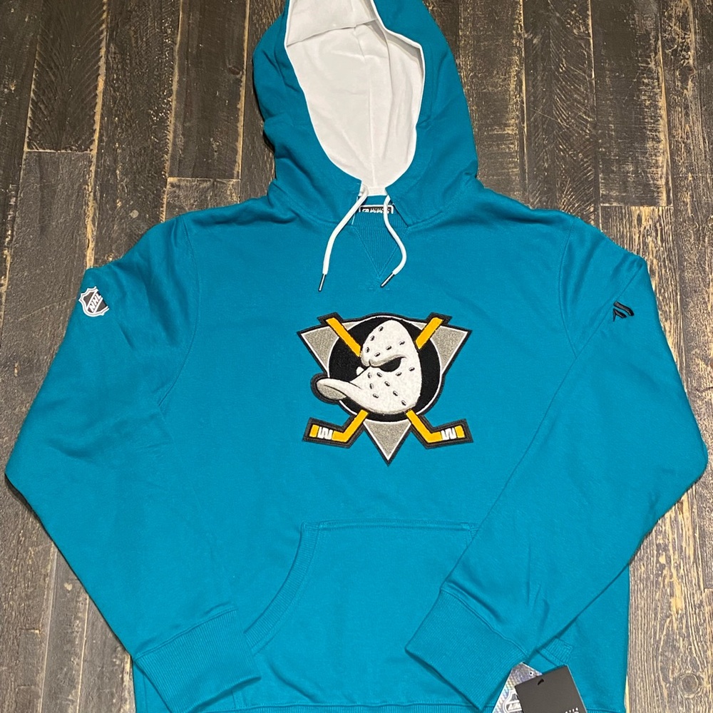 Fanatics NHL Authentic PRO Anaheim  Mighty Ducks  Mens Hoodie Rare Retro
